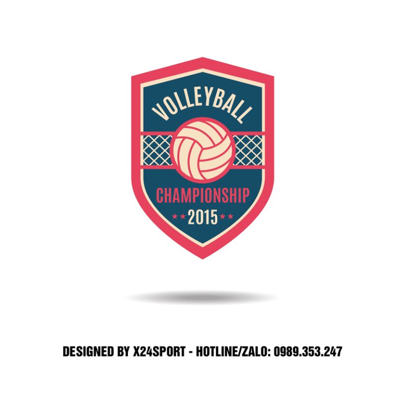 Logo Volleyball Championship 2015 - Đỏ tươi năng động, xanh đậm chuyên nghiệp