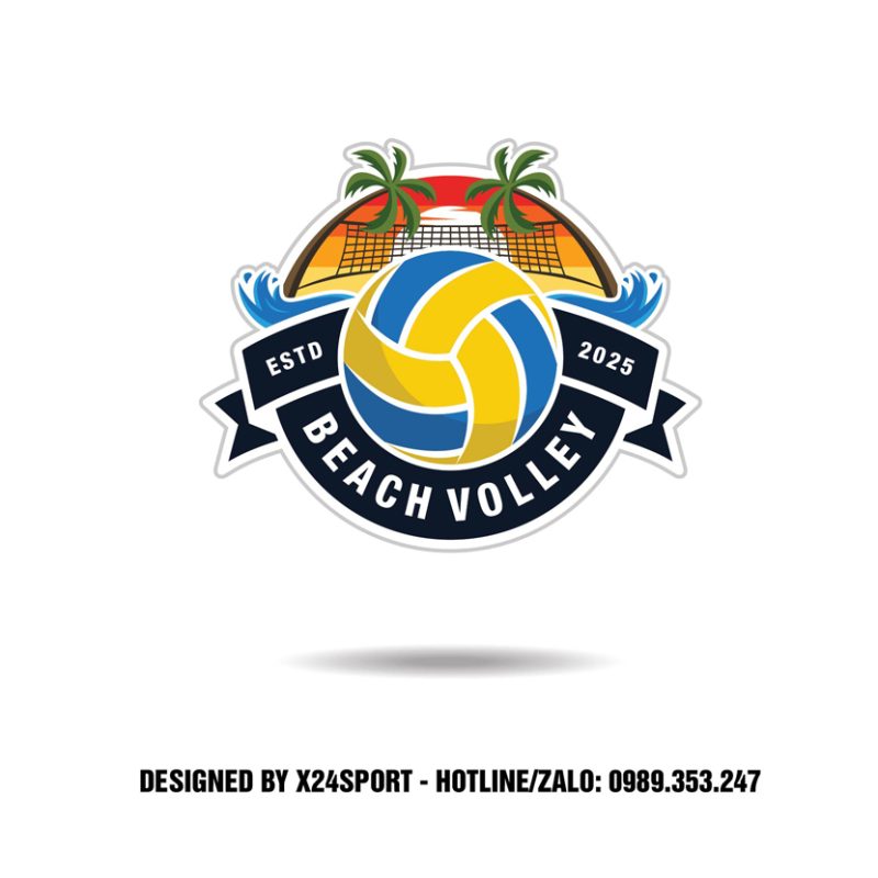 Logo Beach Volley Năng Động Màu Sắc Nhiệt Đới – X24SPORT