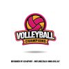 Logo Bóng Chuyền Volleyball Champions Hồng Đậm – Vàng Cam Nổi Bật