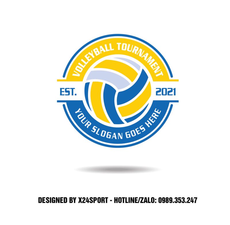 Logo Bóng Chuyền Màu Vàng Xanh – Thiết Kế Năng Động, Chuẩn Thể Thao