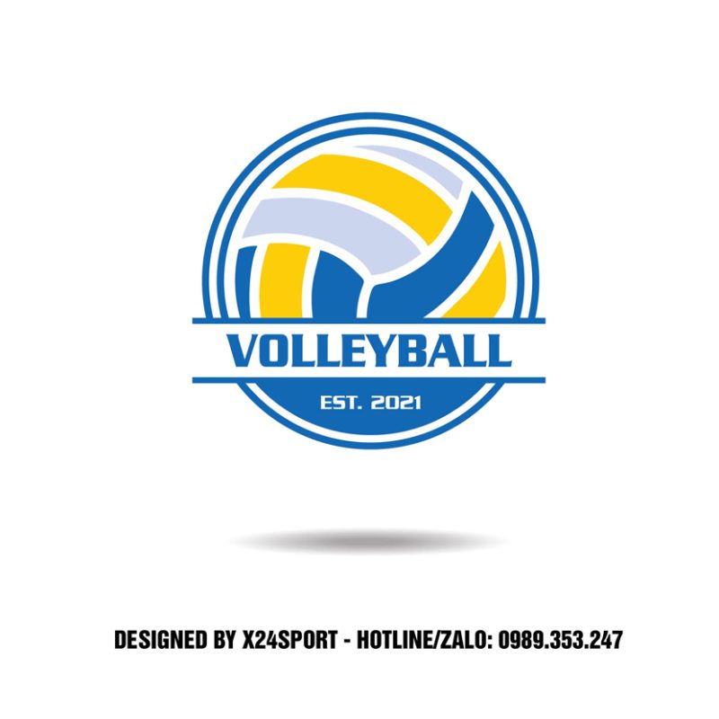 Logo Bóng Chuyền Nữ X24Sport - Tông Xanh Dương Vàng Nổi Bật