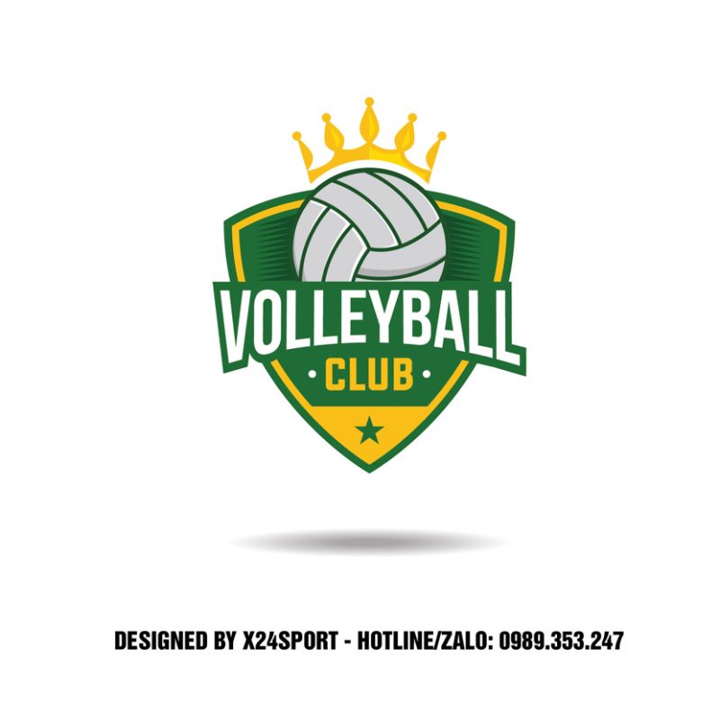 Logo Bóng Chuyền Volleyball Club Xanh Lá Nổi Bật