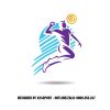 Logo Bóng Chuyền Tím Năng Động – Thiết Kế Thể Thao Ấn Tượng