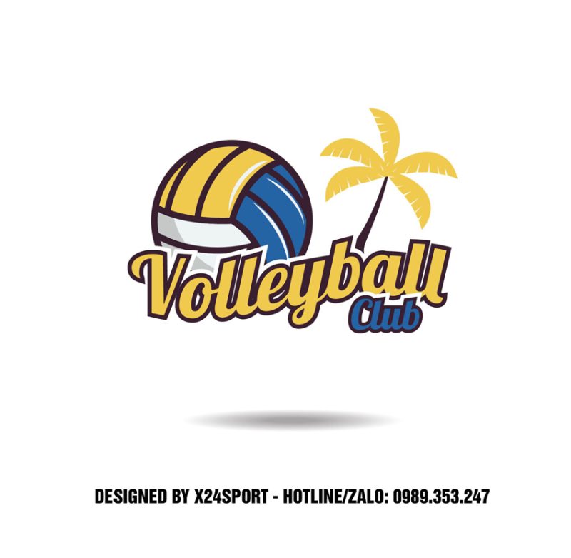 Logo Bóng Chuyền Volleyball Club - Màu Vàng Xanh Năng Động