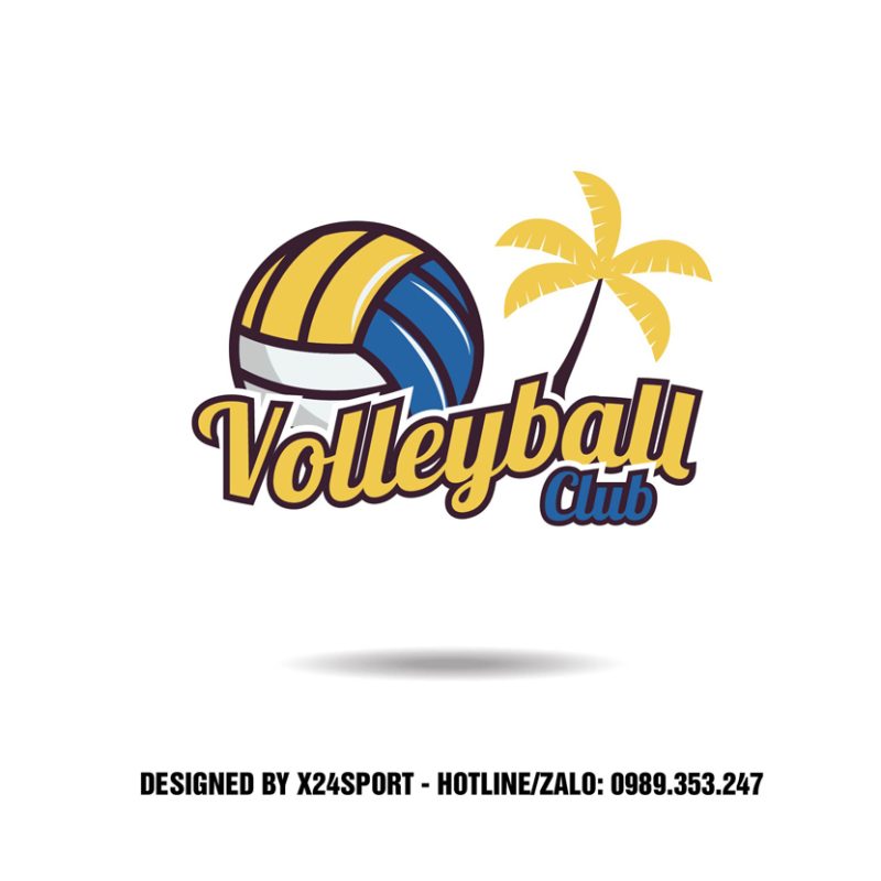 Logo Bóng Chuyền Volleyball Club - Màu Vàng Xanh Năng Động