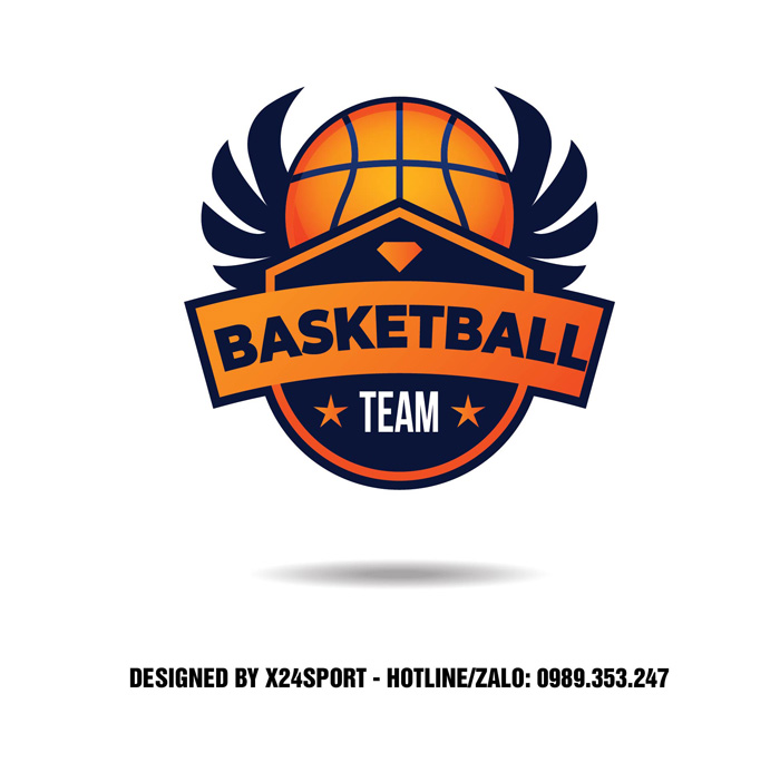 Logo Bóng Rổ Cam Xanh - Basketball Team Năng Động & Chuyên Nghiệp