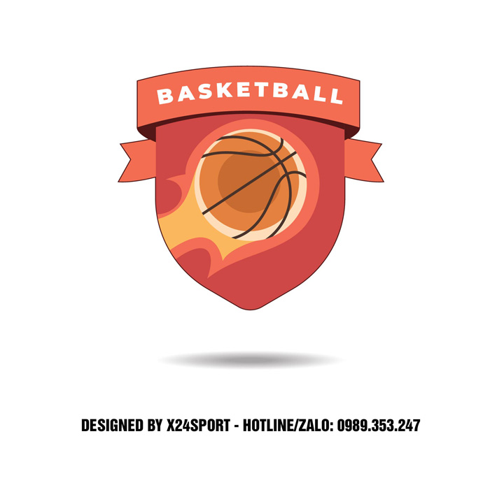Logo BASKETBALL nền khiên đỏ – Đam mê và đẳng cấp thể thao
