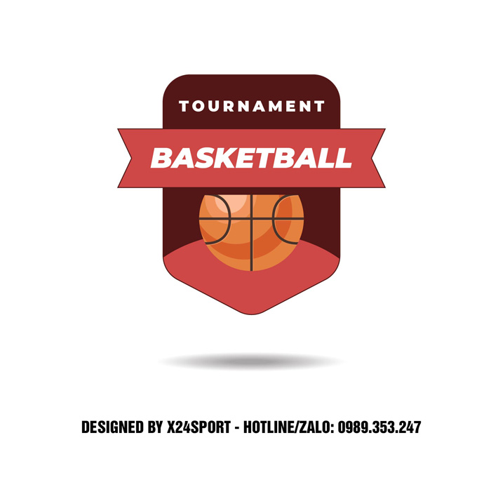 Logo TOURNAMENT BASKETBALL - Đỏ Cam Năng Động, Dễ Nhận Diện
