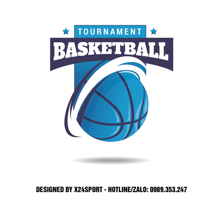 Logo TOURNAMENT BASKETBALL Xanh Dương - Thiết Kế Chuẩn Giải Đấu