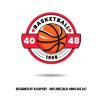 Logo Bóng Rổ Phong Cách Tối Giản Màu Cam Đỏ 1998