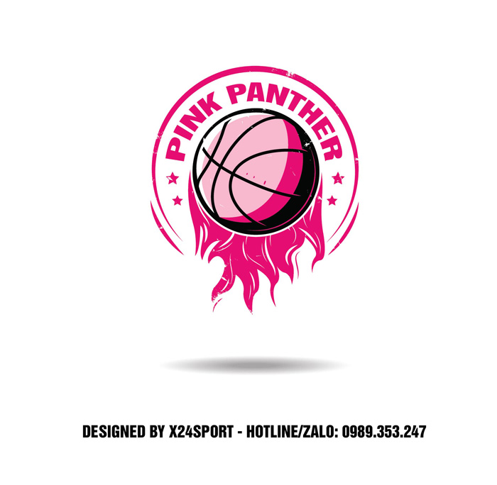 Logo Bóng Rổ Pink Panther – Màu Hồng Cá Tính Cho Đội Nhóm Thể Thao
