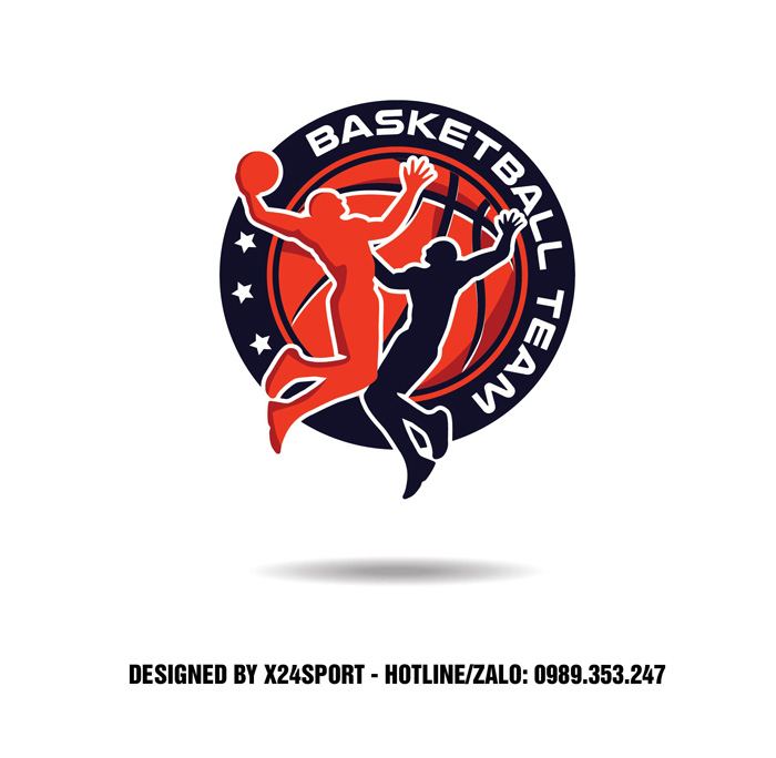 Logo Bóng Rổ Team Hải Phòng - Màu Đỏ Cam Năng Động