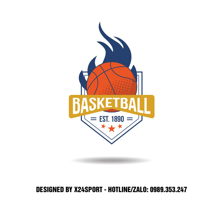 Logo Bóng Rổ Team Học Đường – Cam Xanh Nổi Bật, Cá Tính Thể Thao