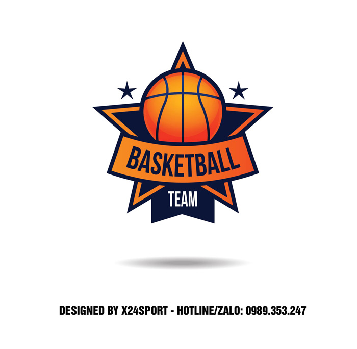 Logo Bóng Rổ Team Học Sinh - Màu Cam Vàng Năng Động