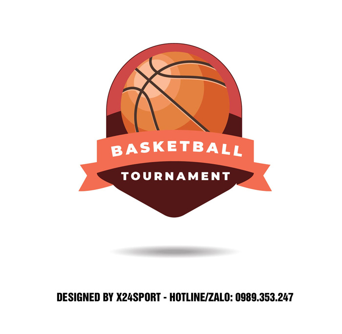 Logo Basketball Tournament Cam Nâu Đỏ - Thiết Kế Năng Động Và Chuyên Nghiệp