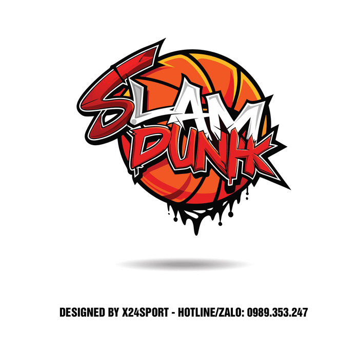 Logo Slam Dunk Màu Cam Đỏ – Thiết Kế Độc Quyền Bởi X24Sport