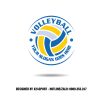 Logo Bóng Chuyền Màu Xanh Dương Vàng - Thiết Kế Thể Thao Năng Động