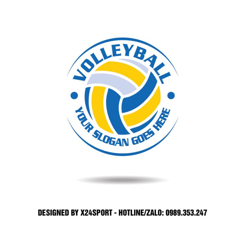 Logo Bóng Chuyền Màu Xanh Dương Vàng - Thiết Kế Thể Thao Năng Động