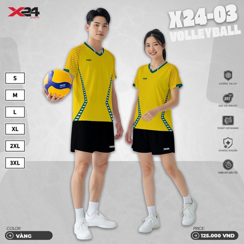 Áo Bóng Chuyền Vàng X24-03 – Năng Động, Cá Tính