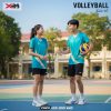 Đồng Phục Bóng Chuyền Xanh Ngọc Cam Trẻ Trung X24-07