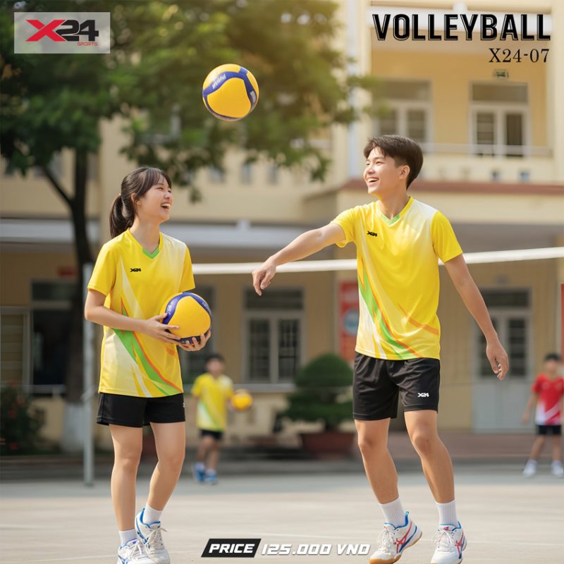 Đồng phục bóng chuyền X24-07 màu vàng tươi – Năng động và nổi bật