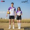 Áo Bóng Chuyền X24 Sports - Mẫu X24-12 Màu Tím Trắng