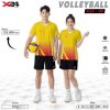 Áo bóng chuyền X24-06 màu vàng phối đỏ cam | Năng lượng & Cá tính