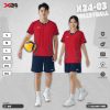Bộ đồ bóng chuyền X24-03 đỏ năng động cho nam nữ