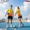 Áo bóng chuyền thiết kế vàng cam sọc xanh - Năng động & chuyên nghiệp