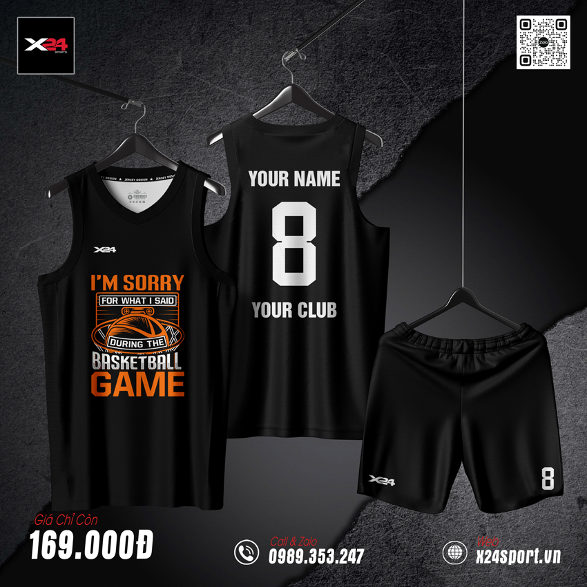 Áo bóng rổ không tay màu đen tuyền cá tính – Chất liệu co giãn, thoáng khí