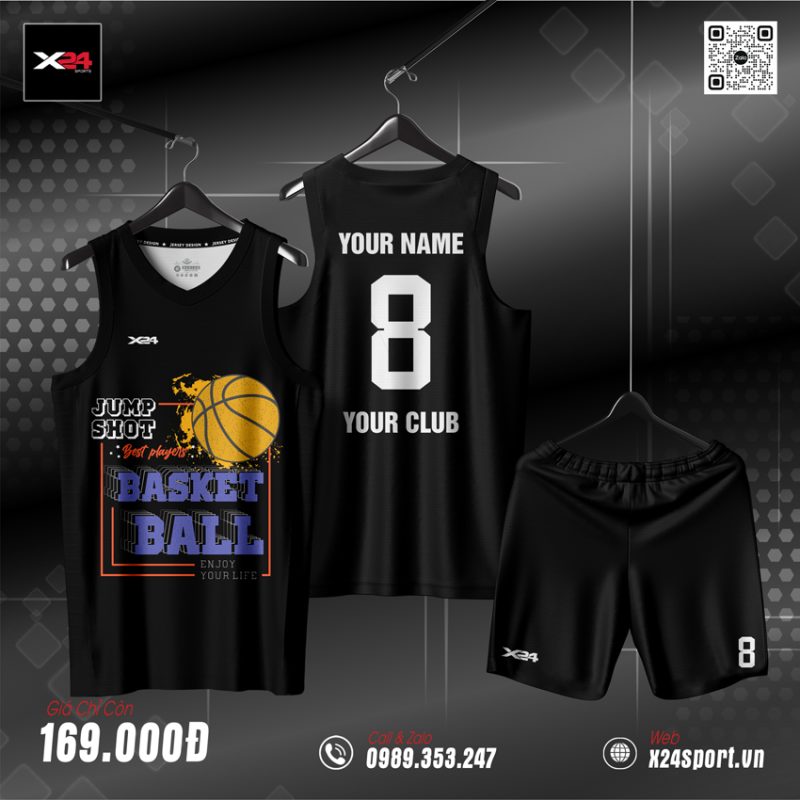 Áo Bóng Rổ Đen Nổi Bật – Thiết Kế Thể Thao Năng Động 2025