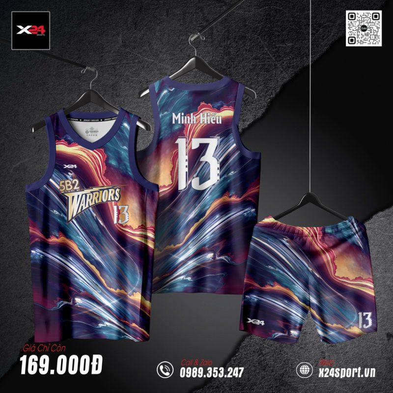 Bộ Quần Áo Bóng Rổ Đội Trẻ Vũ Trụ Tím Đậm