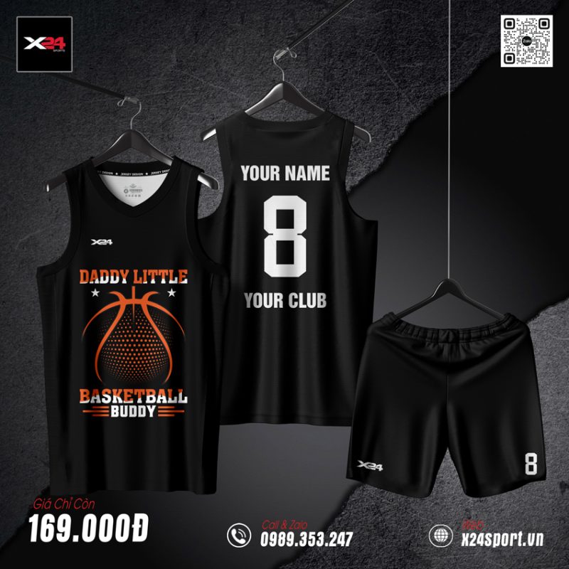 Áo Bóng Rổ Phong Cách Mỹ - Màu Đen Nam Tính