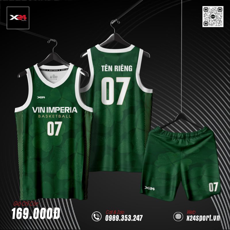 Đồng Phục Bóng Rổ Thiết Kế Xanh Rừng Green Forest - Thoáng Khí, Cá Tính