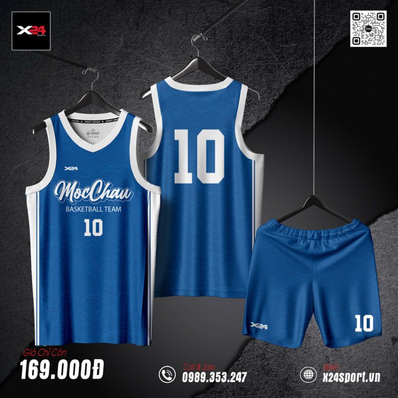 Đồng Phục Bóng Rổ Mộc Châu Xanh Dương - Thiết Kế Năng Động, Tự Tin