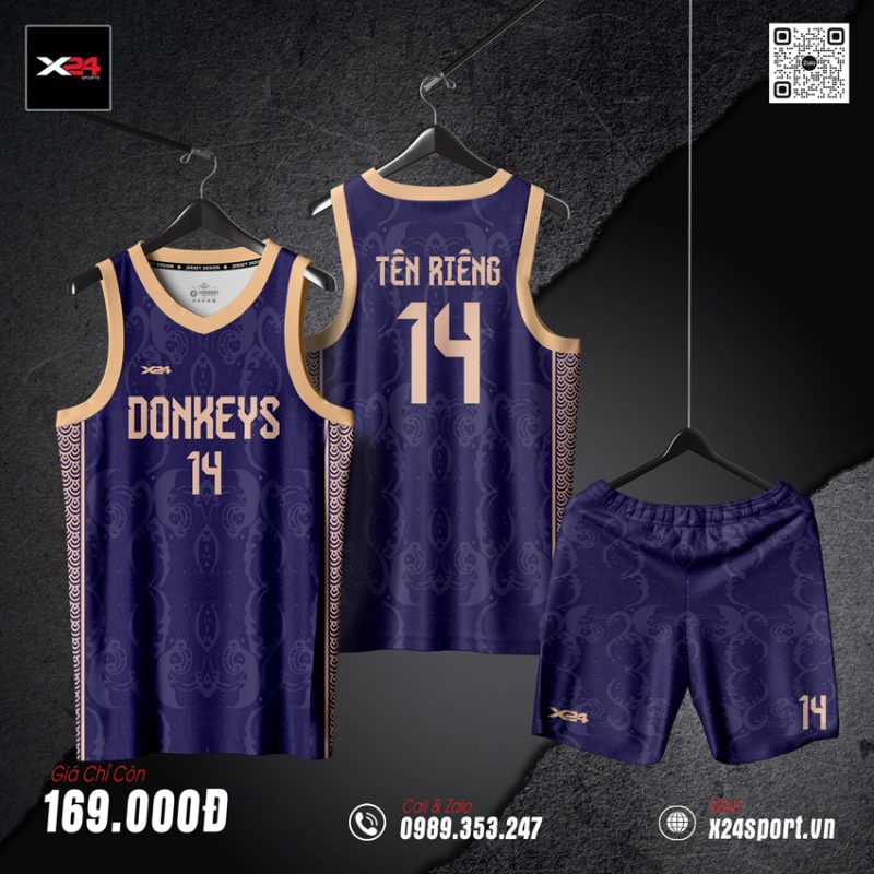 Áo Bóng Rổ Thiết Kế Tím Than Đậm – Cá Tính & Thoải Mái Tối Ưu