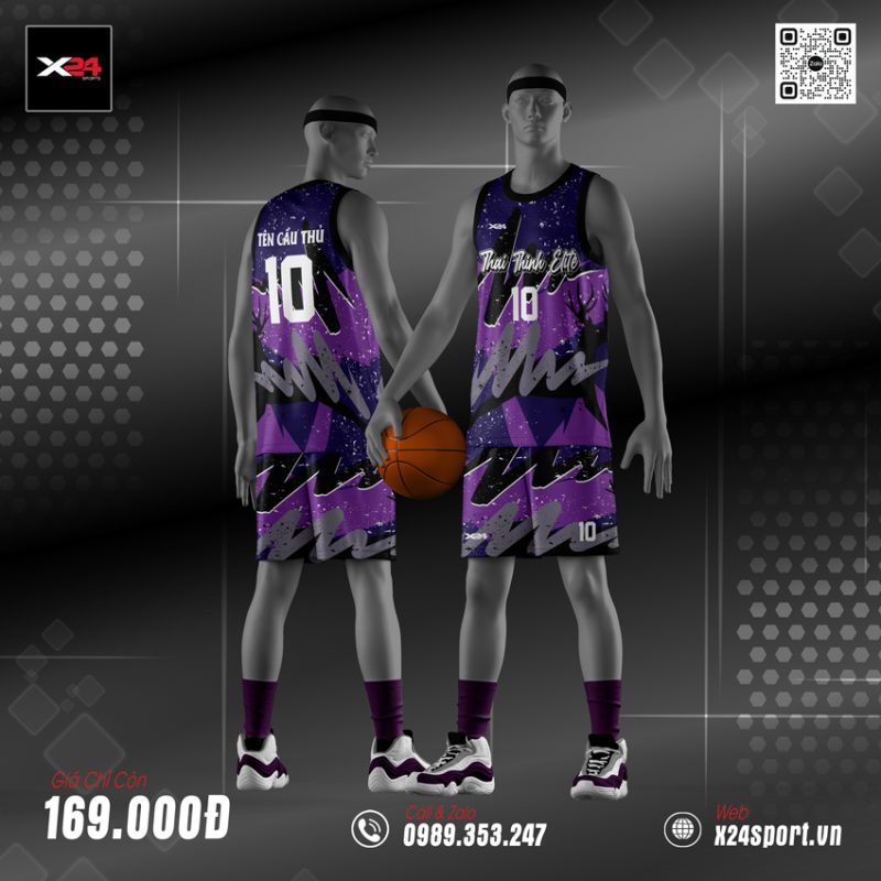 Áo Bóng Rổ Tím Đen Ngân Hà – Phong Cách Cá Tính, Cá Nhân Nổi Bật