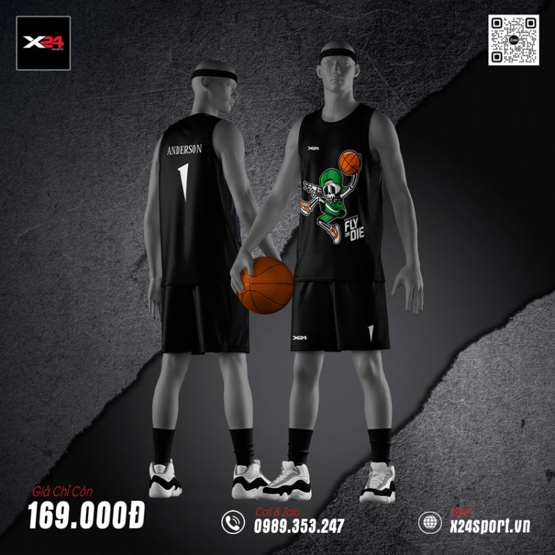 Bộ Đồ Thể Thao Đen In Hình Fly or Die Cá Tính